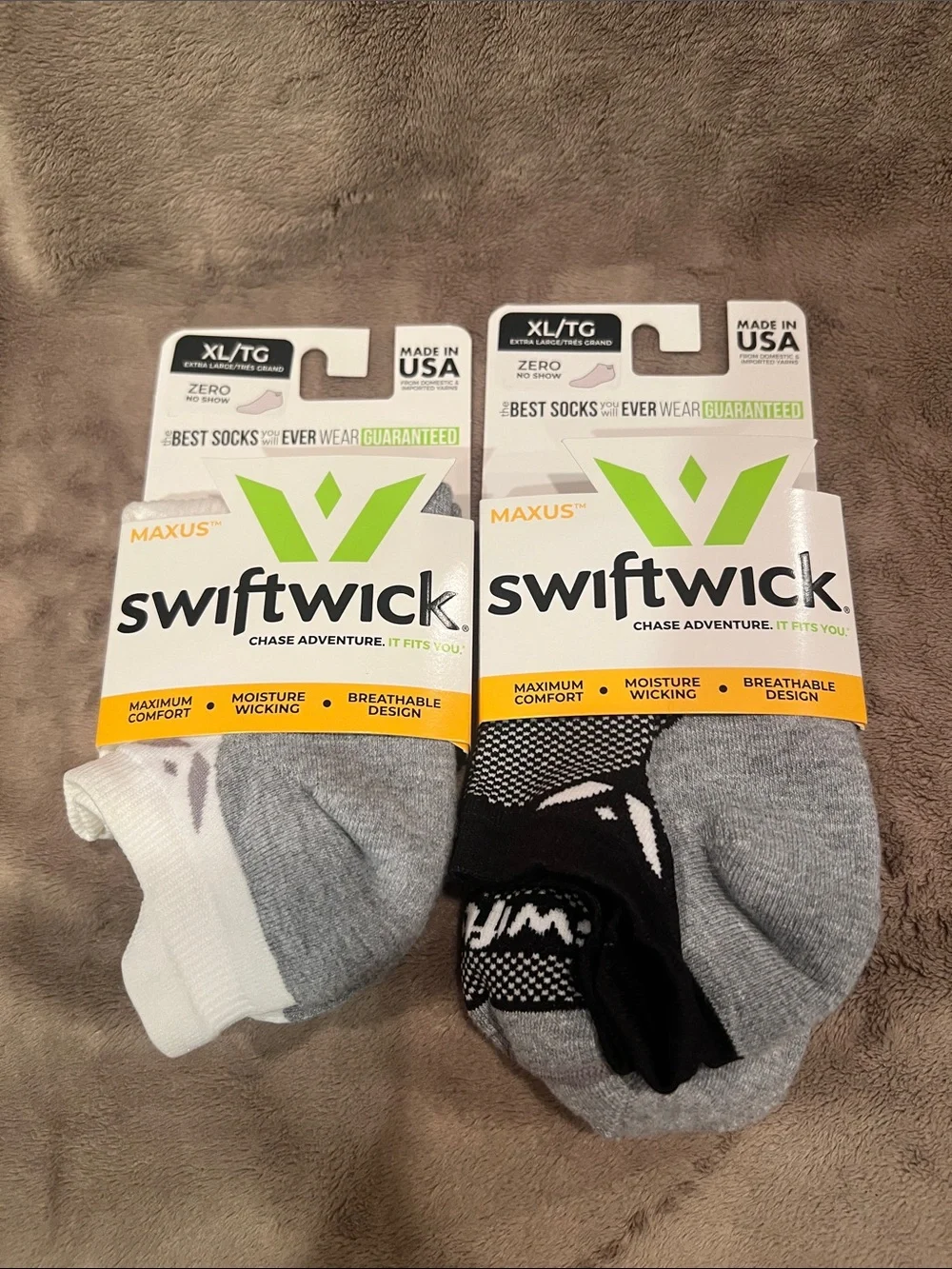 Swiftwick Maxus Men's Performance Socks - Gray & Black (2-Pack)